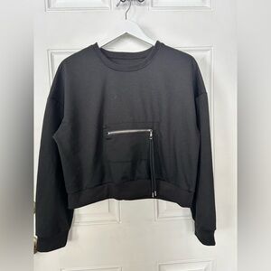 Black Sweatshirt with Front Pocket